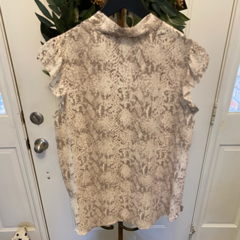 Loft Snakeskin Print Animal Print Top Ss M - image 2